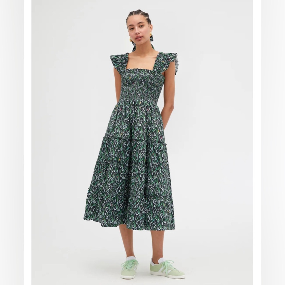 Hill House - The Ellie Nap Dress - XXXS - Black Lily of the Valley - Never Worn!